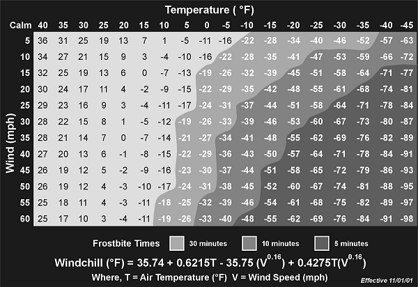 Figure 15-1. Windchill Table